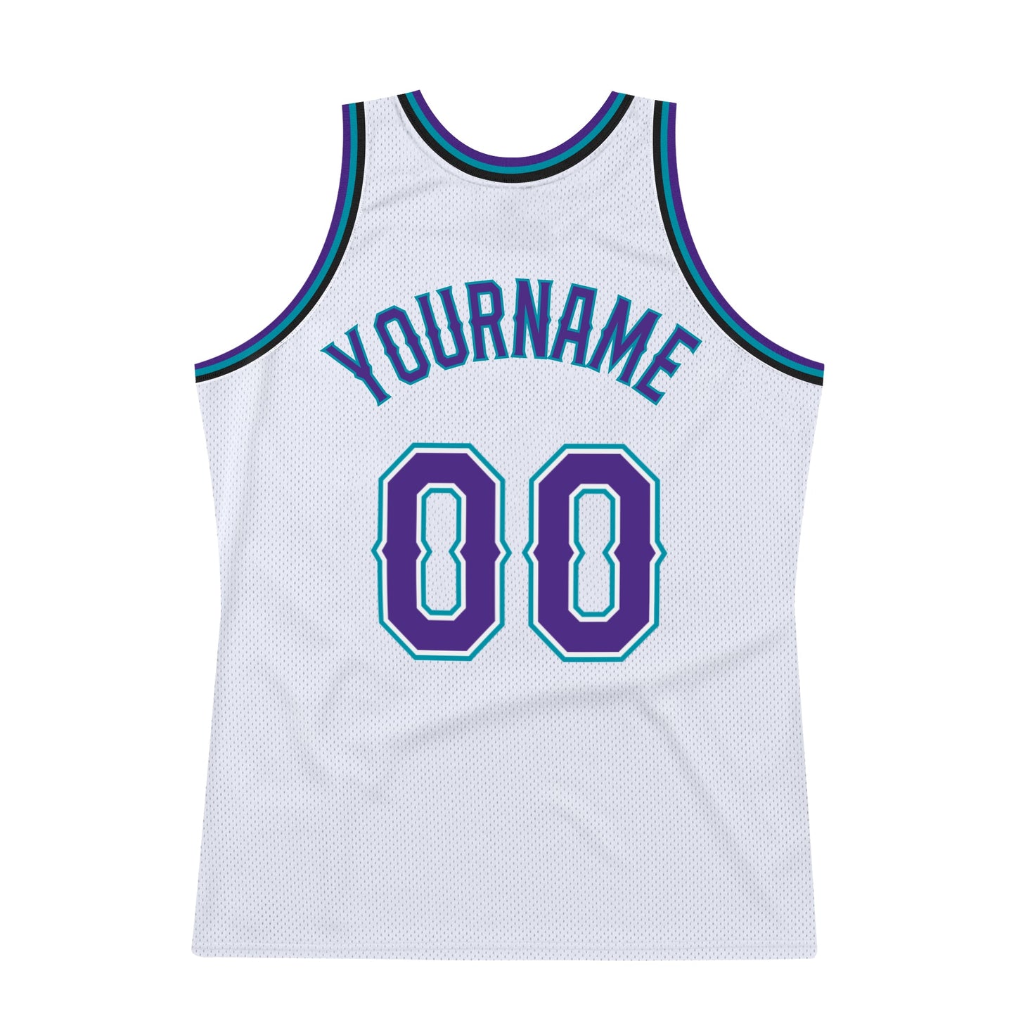 Custom White Purple-Teal Authentic Throwback Basketball Jersey - Sky-Custom
