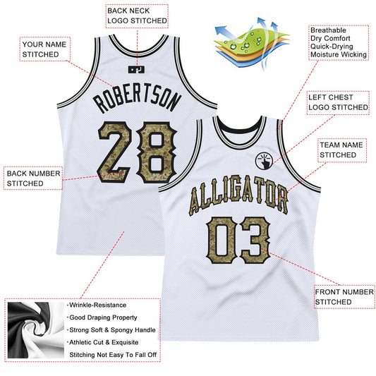 Custom White Camo-Gray Authentic Throwback Basketball Jersey - Sky-Custom