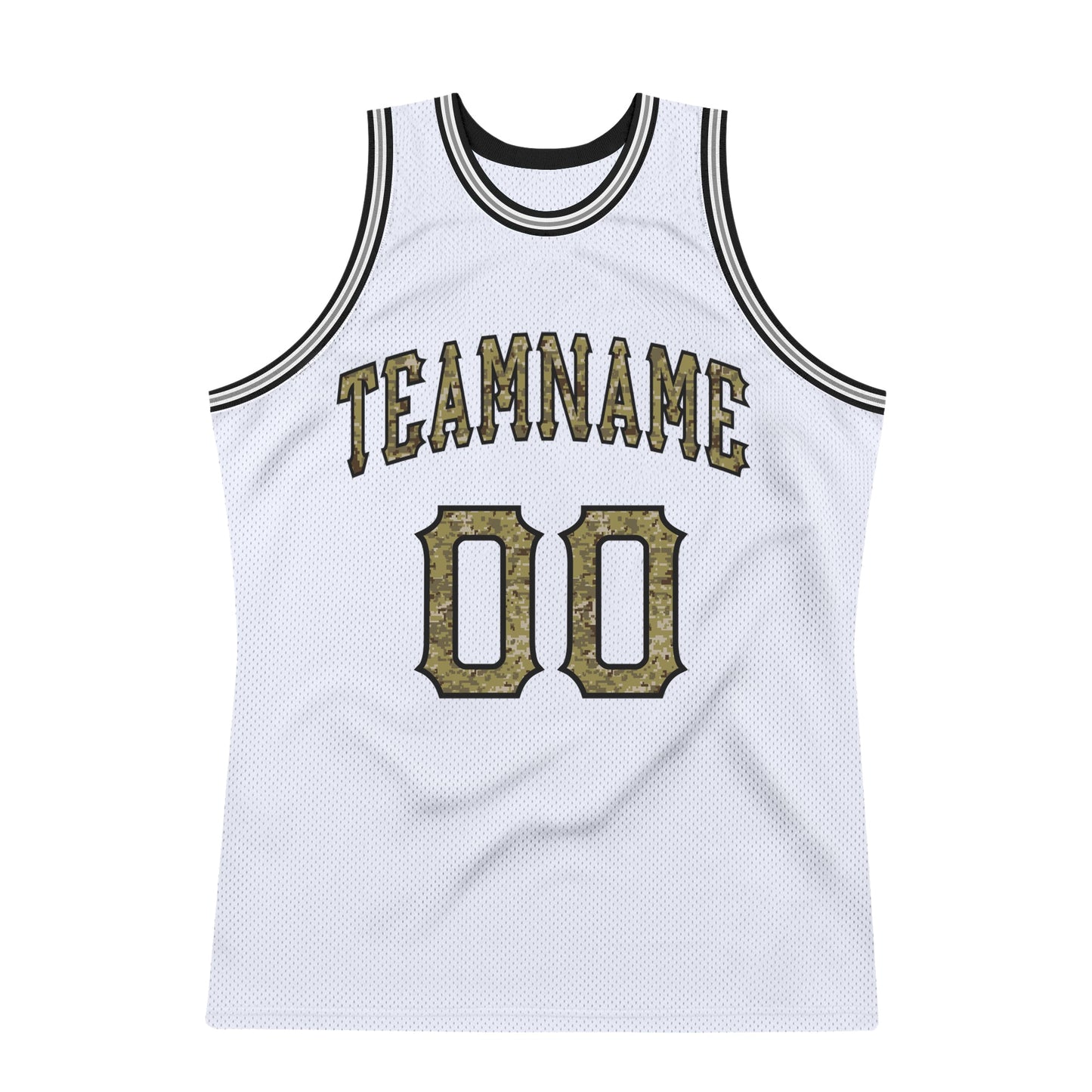 Custom White Camo-Gray Authentic Throwback Basketball Jersey - Sky-Custom