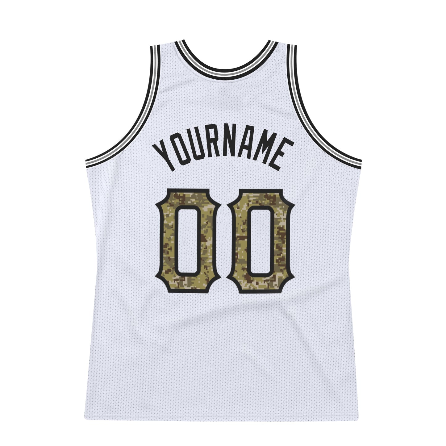 Custom White Camo-Gray Authentic Throwback Basketball Jersey - Sky-Custom