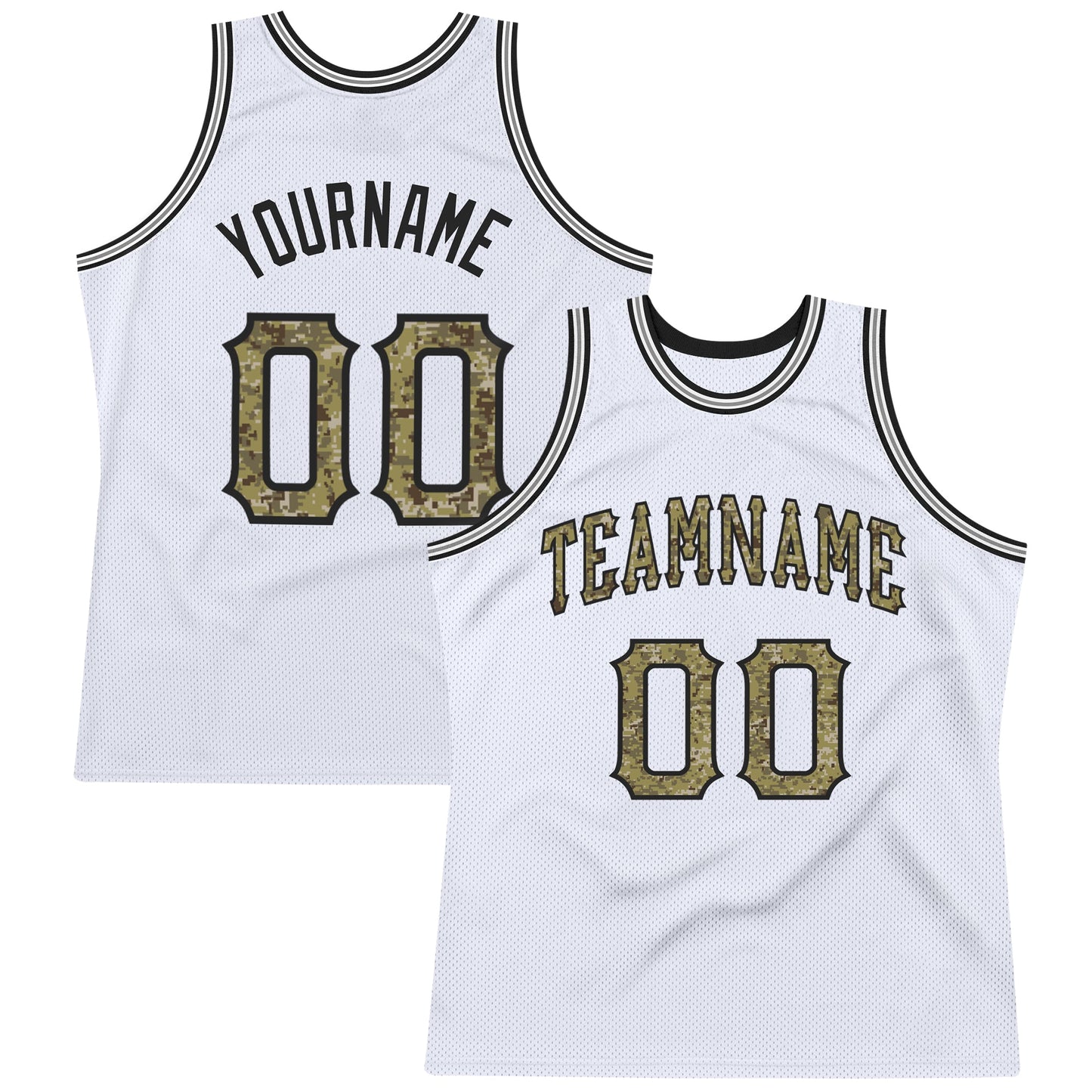 Custom White Camo-Gray Authentic Throwback Basketball Jersey - Sky-Custom
