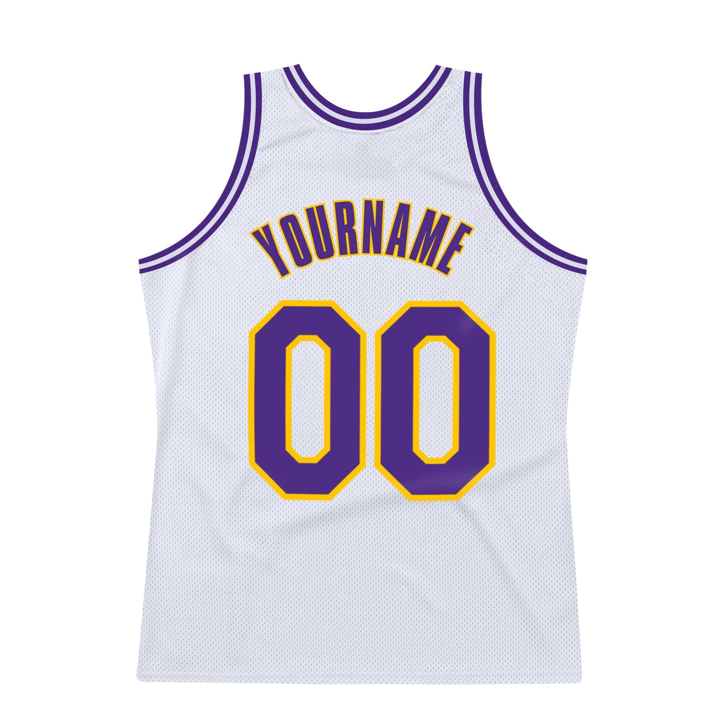 Custom White Purple-Gold Authentic Throwback Basketball Jersey - Sky-Custom