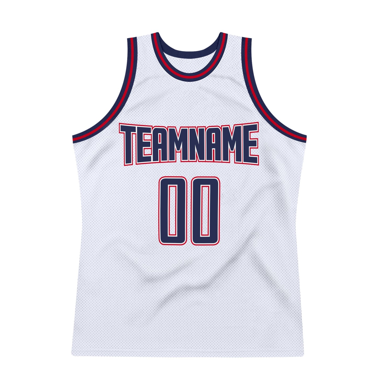 Custom White Navy-Red Authentic Throwback Basketball Jersey - Sky-Custom