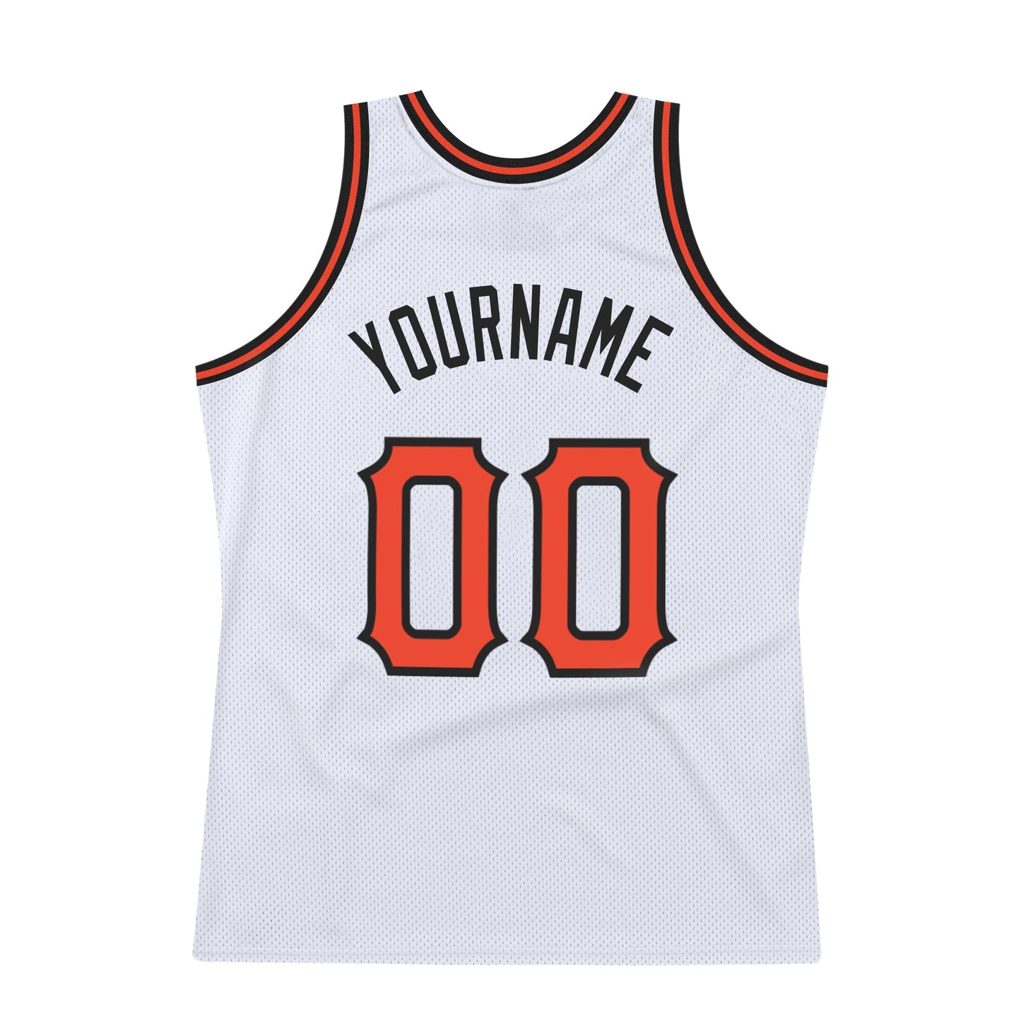 Custom White Orange-Black Authentic Throwback Basketball Jersey - Sky-Custom