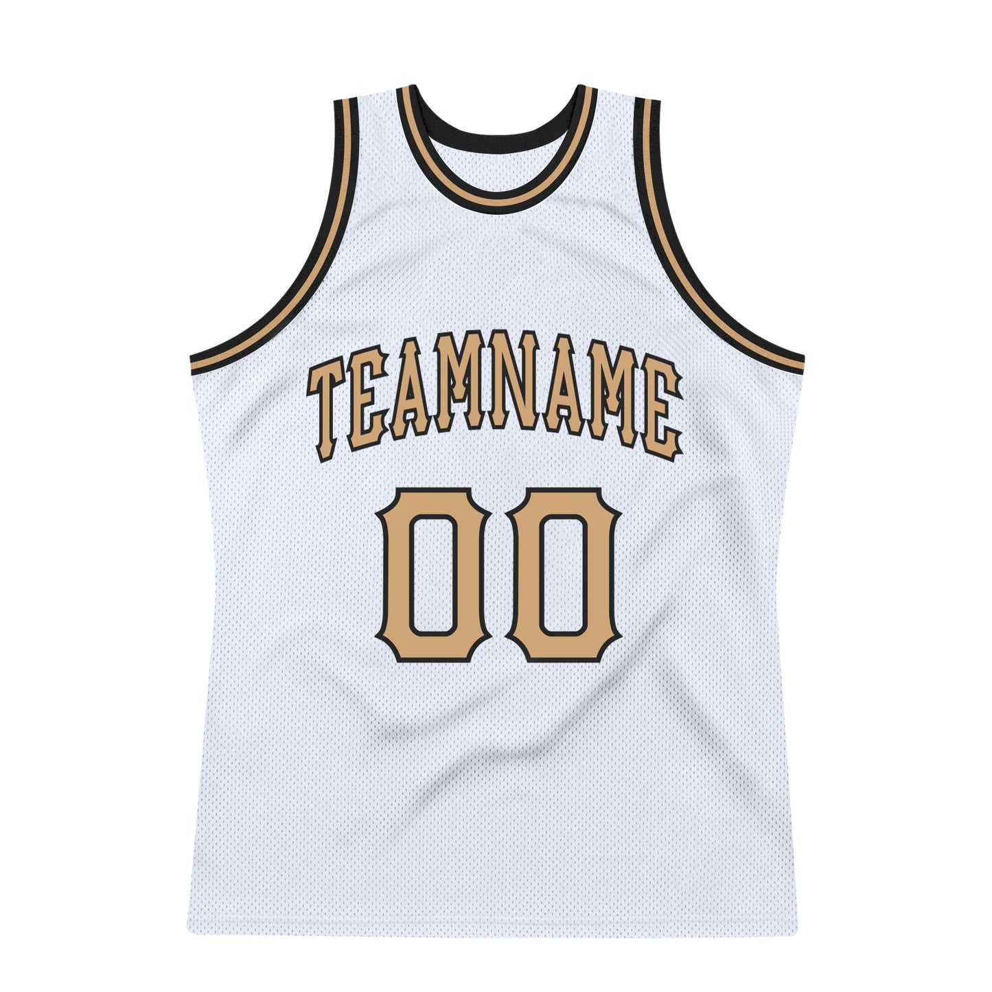 Custom White Old Gold-Black Authentic Throwback Basketball Jersey - Sky-Custom