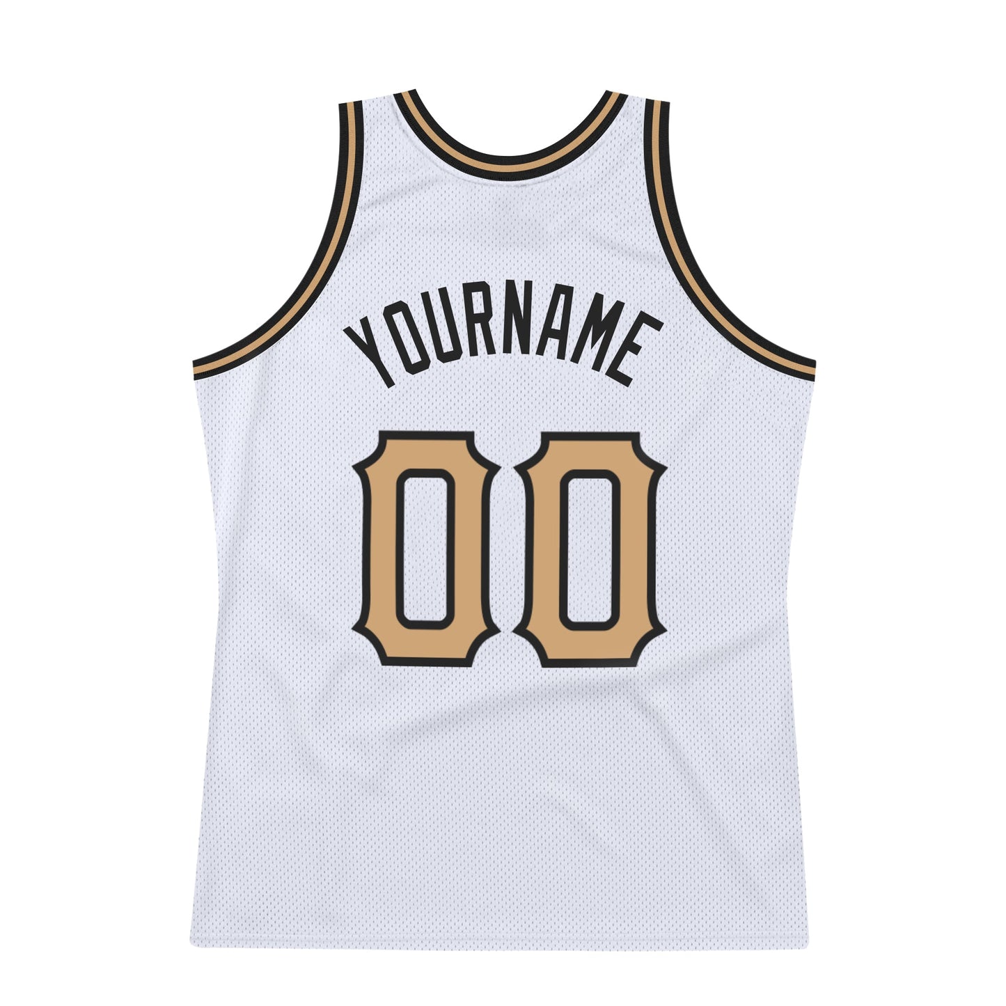 Custom White Old Gold-Black Authentic Throwback Basketball Jersey - Sky-Custom