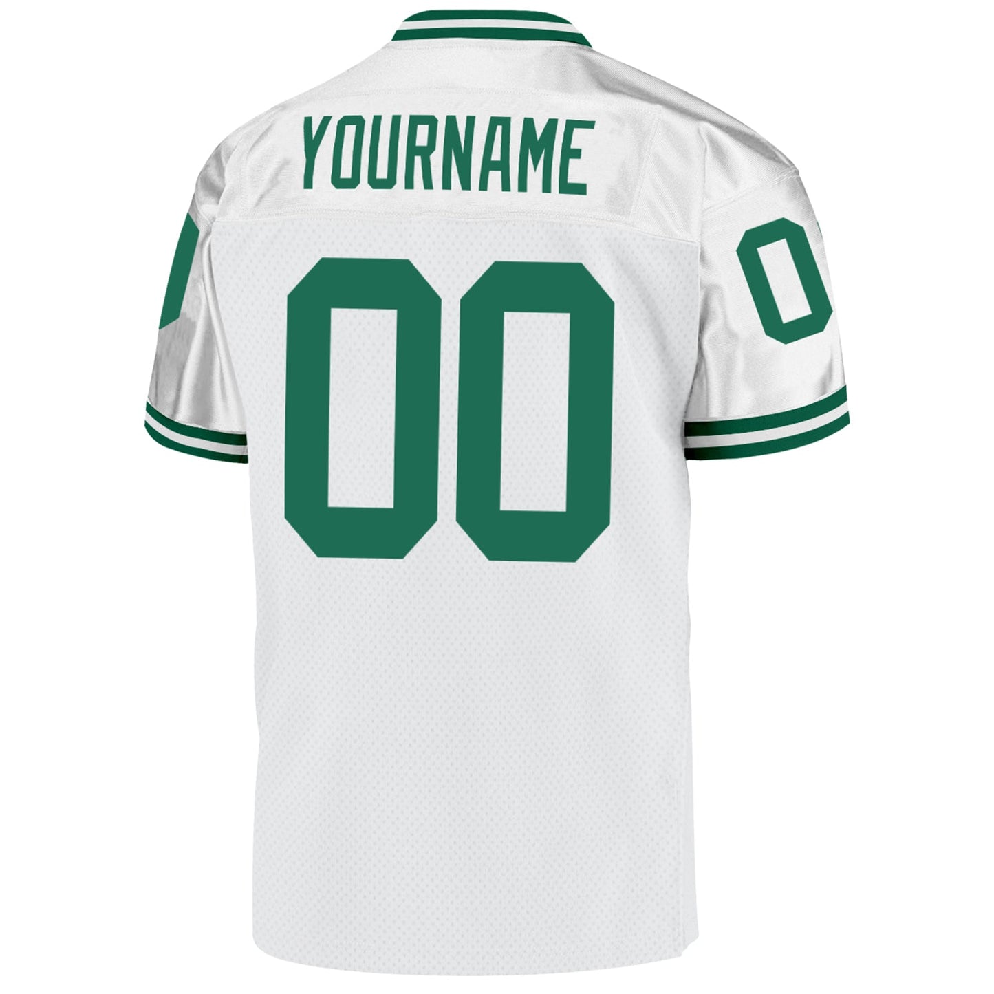 Custom White Kelly Green Mesh Authentic Throwback Football Jersey - Sky-Custom