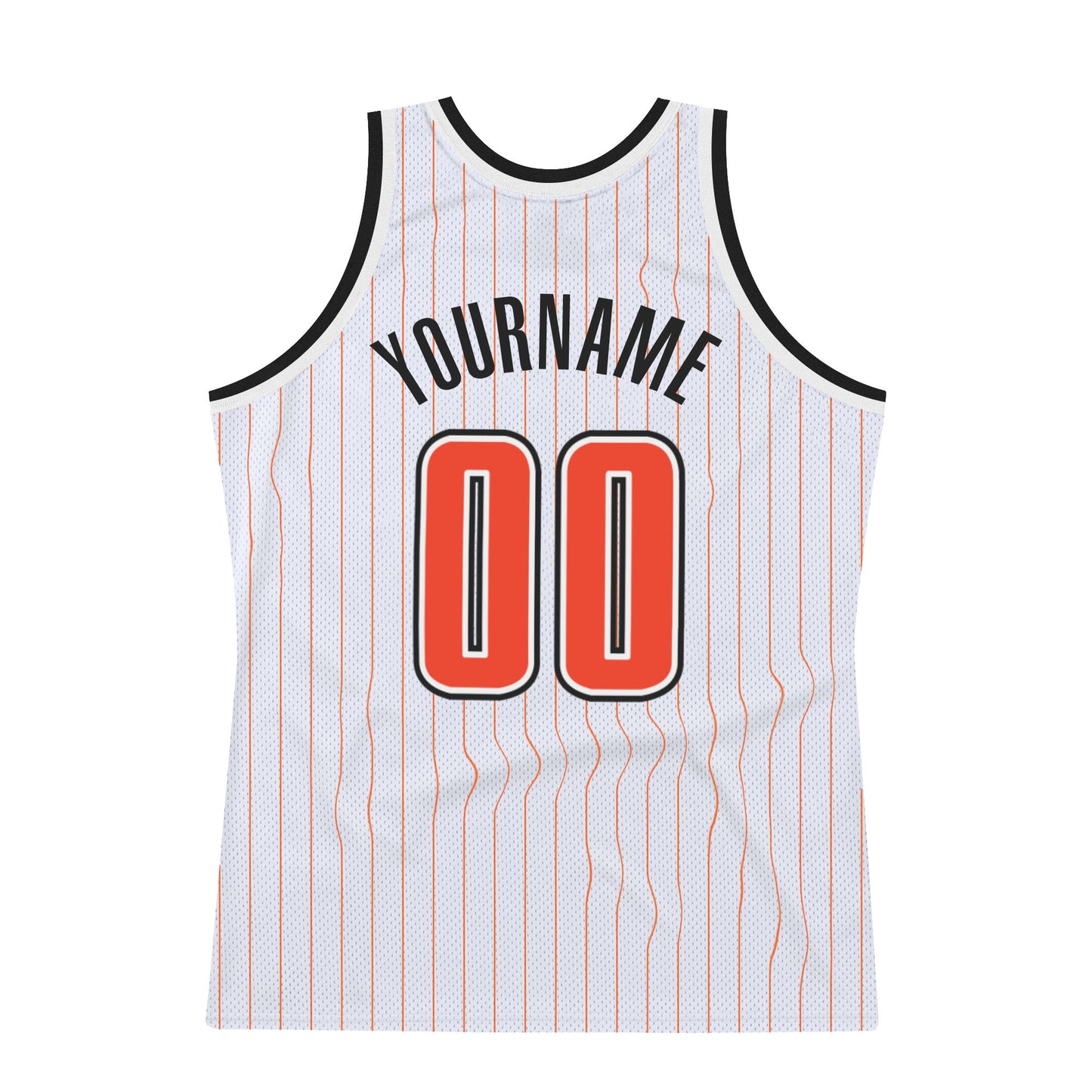 Custom White Orange Pinstripe Orange-Black Authentic Basketball Jersey - Sky-Custom