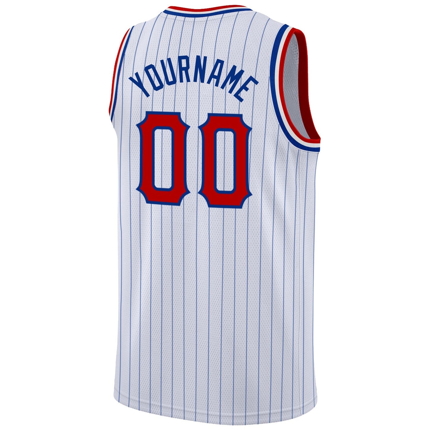 Custom White Royal Pinstripe Red-Royal Authentic Basketball Jersey - Sky-Custom