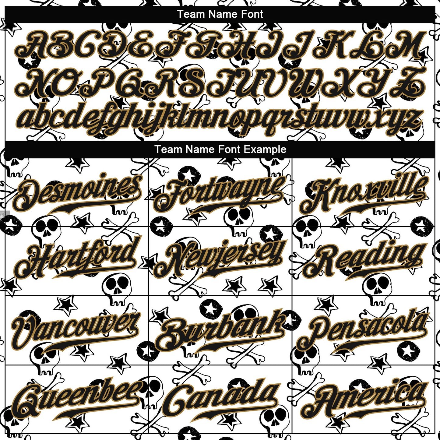 Custom White Black-Old Gold 3D Skull Fashion Authentic Baseball Jersey - Sky-Custom