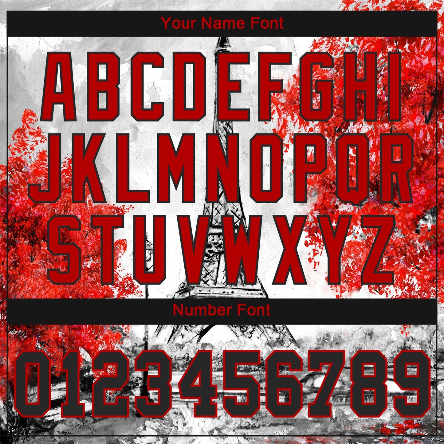 Custom White Black-Red 3D Pattern Design Eiffel Tower Authentic Baseball Jersey - Sky-Custom