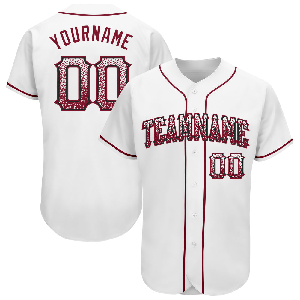 Custom White Crimson-Black Authentic Drift Fashion Baseball Jersey - Sky-Custom