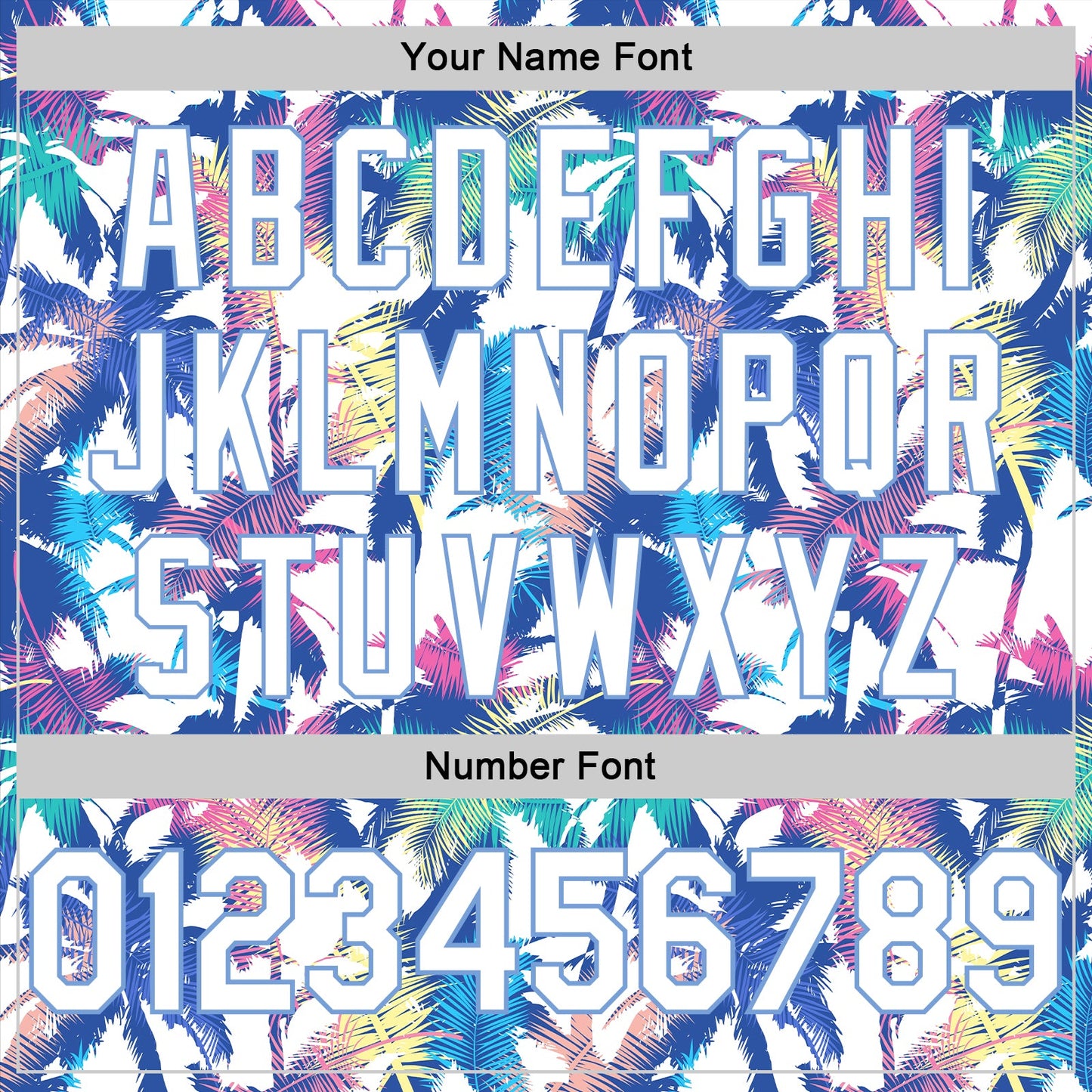 Custom White White-Light Blue 3D Pattern Hawaii Palm Trees Authentic Basketball Jersey - Sky-Custom