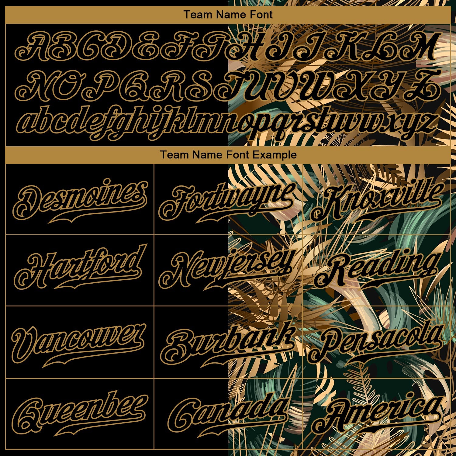 Custom 3D Pattern Design Golden And Green Tropical Leaves In The Style Of Jungle And Hawaii Authentic Baseball Jersey - Sky-Custom