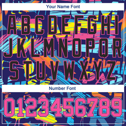 Custom 3D Pattern Design Abstract Geometric Pattern With Palm Trees Sharks Flamingo With The Words:Summer Hawaii Authentic Baseball Jersey - Sky-Custom