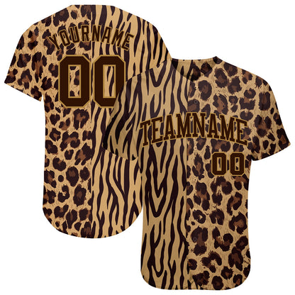 Custom 3D Pattern Design Leopard Skin Zebra Stripe Authentic Baseball Jersey - Sky-Custom