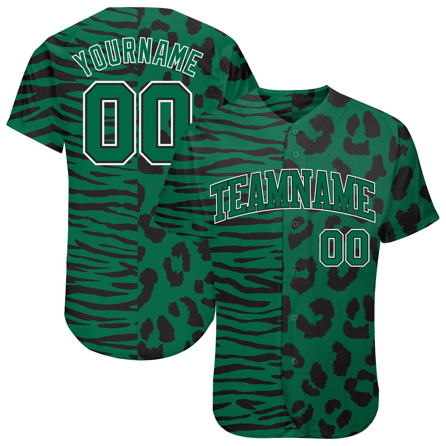 Custom 3D Pattern Design Leopard Skin Zebra Stripe Authentic Baseball Jersey - Sky-Custom