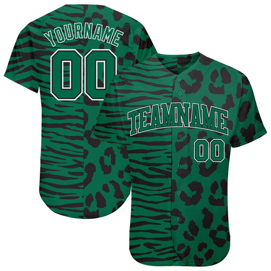 Custom 3D Pattern Design Leopard Skin Zebra Stripe Authentic Baseball Jersey - Sky-Custom