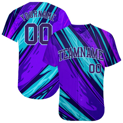 Custom 3D Pattern Design Abstract Pattern For Sport Team Authentic Baseball Jersey - Sky-Custom