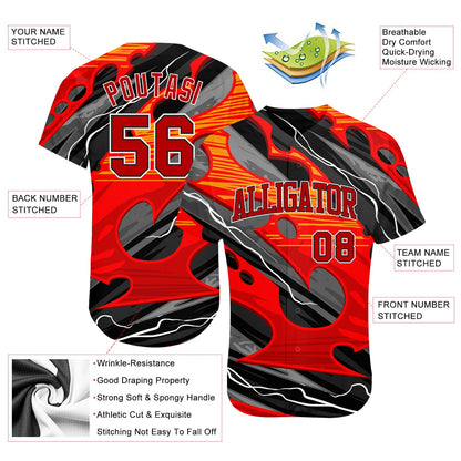 Custom 3D Pattern Design Abstract Pattern For Sport Team Authentic Baseball Jersey - Sky-Custom