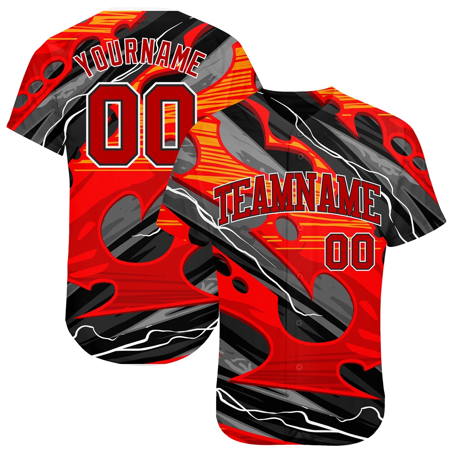 Custom 3D Pattern Design Abstract Pattern For Sport Team Authentic Baseball Jersey - Sky-Custom
