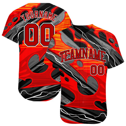 Custom 3D Pattern Design Abstract Pattern For Sport Team Authentic Baseball Jersey - Sky-Custom