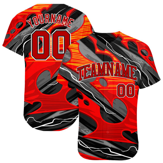Custom 3D Pattern Design Abstract Pattern For Sport Team Authentic Baseball Jersey - Sky-Custom
