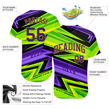 Custom 3D Pattern Design Abstract Pattern For Sport Team Authentic Baseball Jersey - Sky-Custom