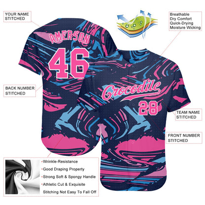 Custom 3D Pattern Design Sport Authentic Baseball Jersey - Sky-Custom