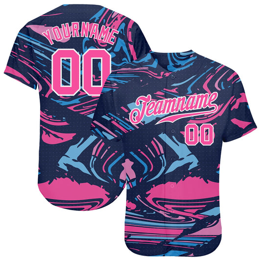Custom 3D Pattern Design Sport Authentic Baseball Jersey - Sky-Custom