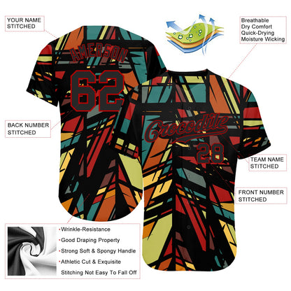 Custom 3D Pattern Design Lines Authentic Baseball Jersey - Sky-Custom