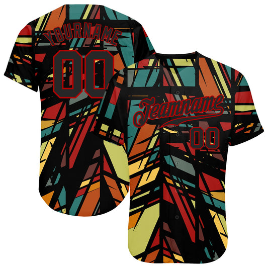 Custom 3D Pattern Design Lines Authentic Baseball Jersey - Sky-Custom