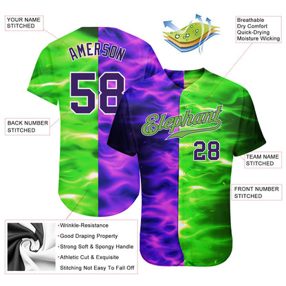 Custom 3D Pattern Design Flame Burning Red Hot Sparks BBQ Season Authentic Baseball Jersey - Sky-Custom