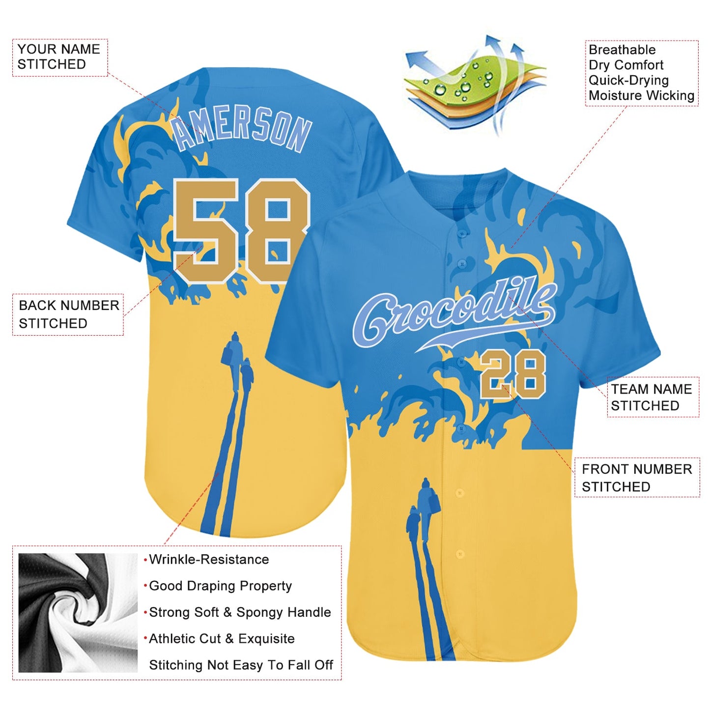 Custom 3D Pattern Design Stop War In Ukraine Authentic Baseball Jersey - Sky-Custom