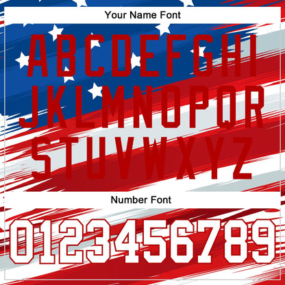 Custom Royal White-Red 3D American Flag Authentic Baseball Jersey - Sky-Custom