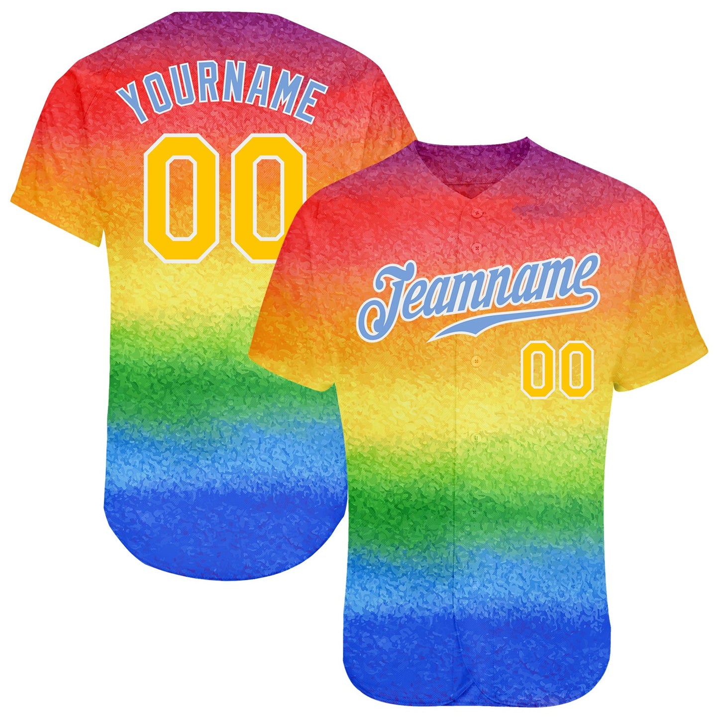 Custom Rainbow For Pride Month Love Is Love LGBT Authentic Baseball Jersey - Sky-Custom