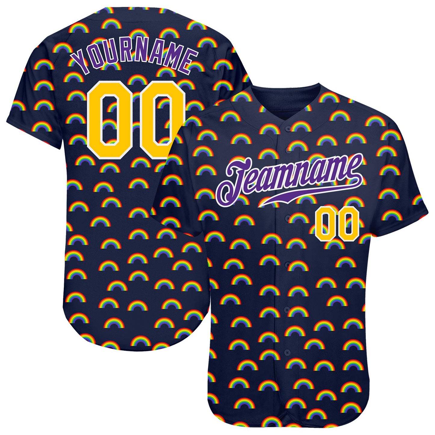 Custom Rainbow For Pride Month Love Is Love LGBT Authentic Baseball Jersey - Sky-Custom