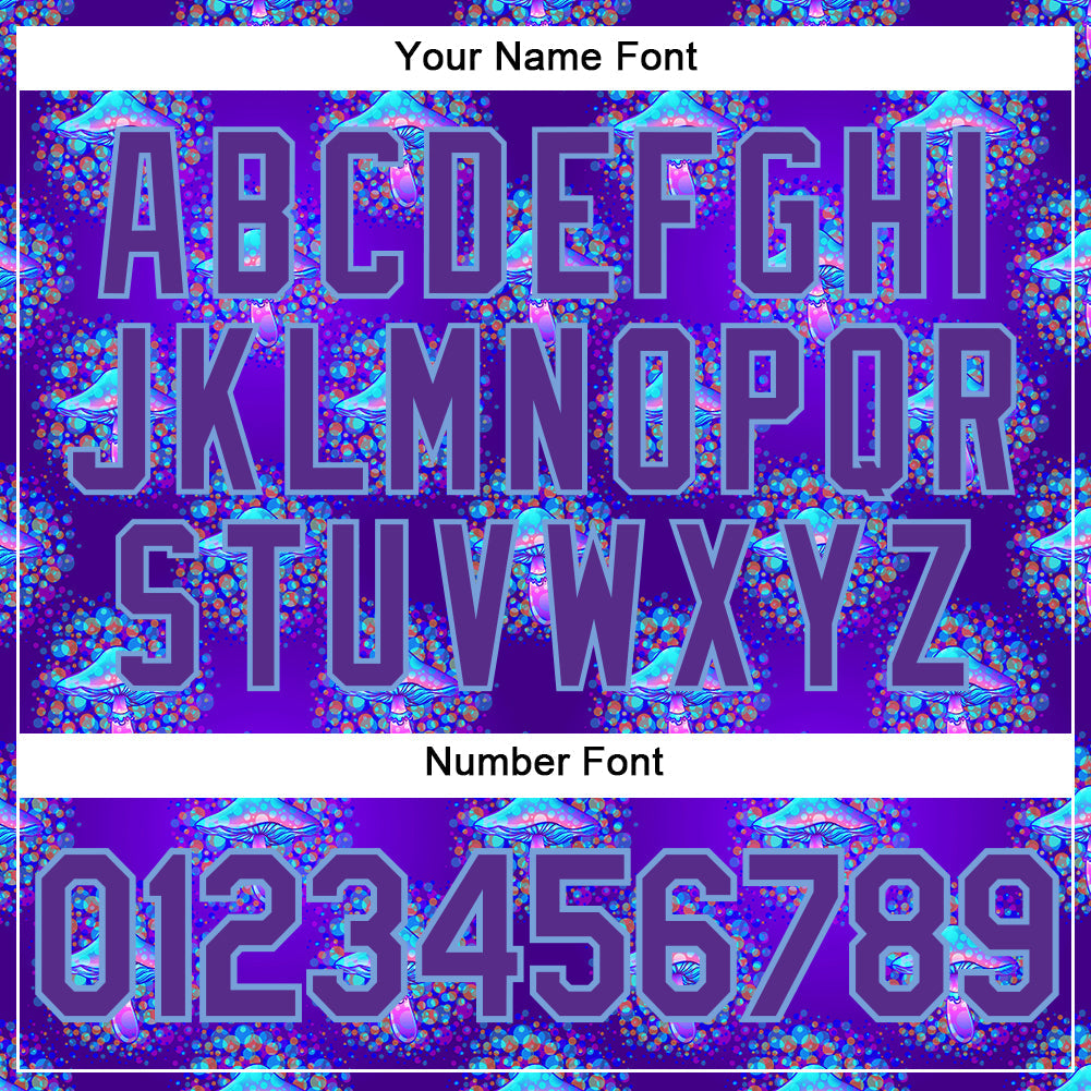 Custom 3D Pattern Design Magic Mushrooms Psychedelic Hallucination Authentic Baseball Jersey - Sky-Custom