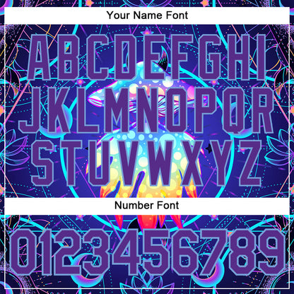 Custom 3D Pattern Design Magic Mushrooms Over Sacred Geometry Psychedelic Hallucination Authentic Baseball Jersey - Sky-Custom
