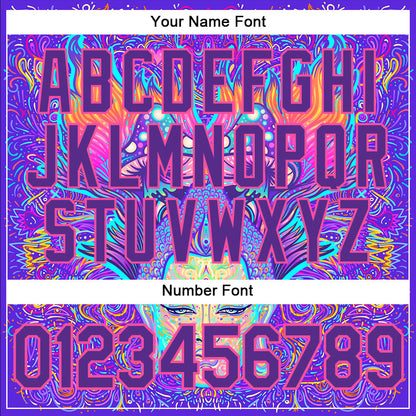 Custom 3D Pattern Design Sitting Buddha Over Colorful Neon Background Psychedelic Mushroom Composition Authentic Baseball Jersey - Sky-Custom