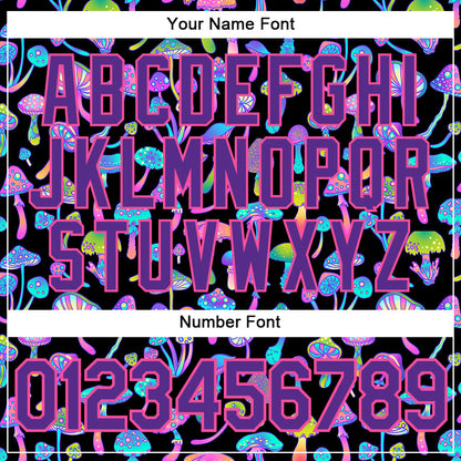 Custom 3D Pattern Design Magic Mushrooms Psychedelic Hallucination Authentic Baseball Jersey - Sky-Custom