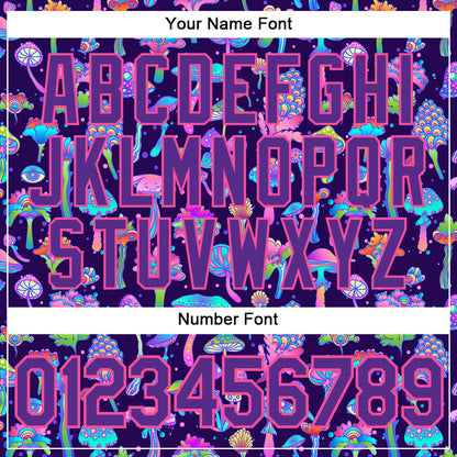 Custom 3D Pattern Design Colorful Flowers And Mushrooms Psychedelic Hallucination Authentic Baseball Jersey - Sky-Custom