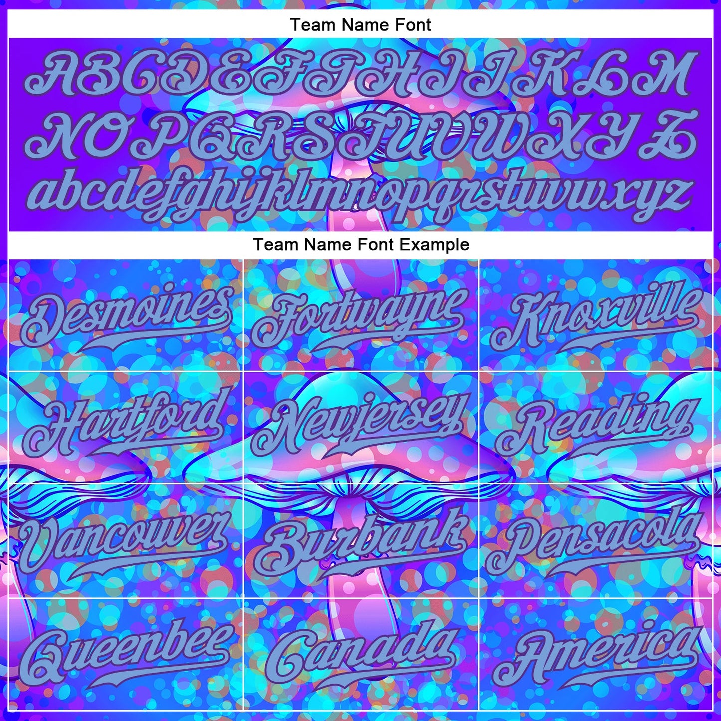 Custom 3D Pattern Design Magic Mushrooms Psychedelic Hallucination Authentic Baseball Jersey - Sky-Custom