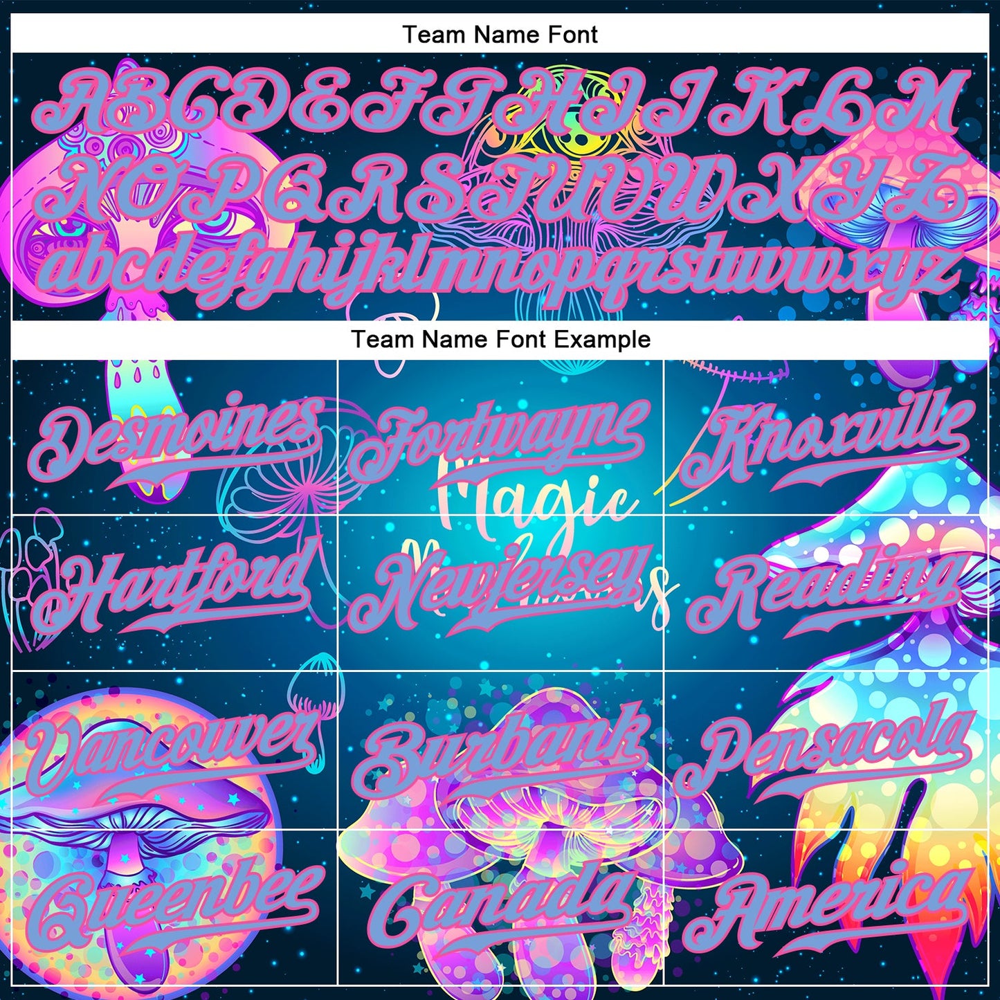 Custom 3D Pattern Design Magic Mushrooms Over Sacred Geometry Psychedelic Hallucination Authentic Baseball Jersey - Sky-Custom