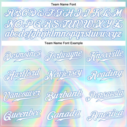 Custom 3D Pattern Design Abstract Trendy Holographic Vaporwave Style Authentic Baseball Jersey - Sky-Custom