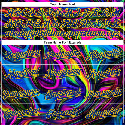 Custom 3D Pattern Design Abstract Colorful Psychedelic Fluid Art Authentic Baseball Jersey - Sky-Custom