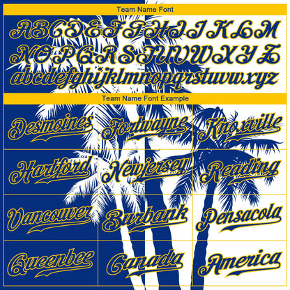 Custom 3D Pattern Design Hawaii Coconut Trees Authentic Baseball Jersey - Sky-Custom