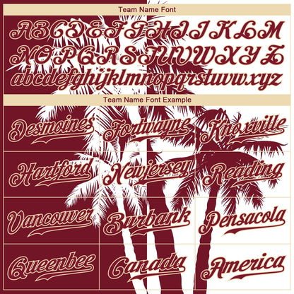 Custom 3D Pattern Design Hawaii Coconut Trees Authentic Baseball Jersey - Sky-Custom