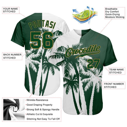Custom 3D Pattern Design Hawaii Coconut Trees Authentic Baseball Jersey - Sky-Custom
