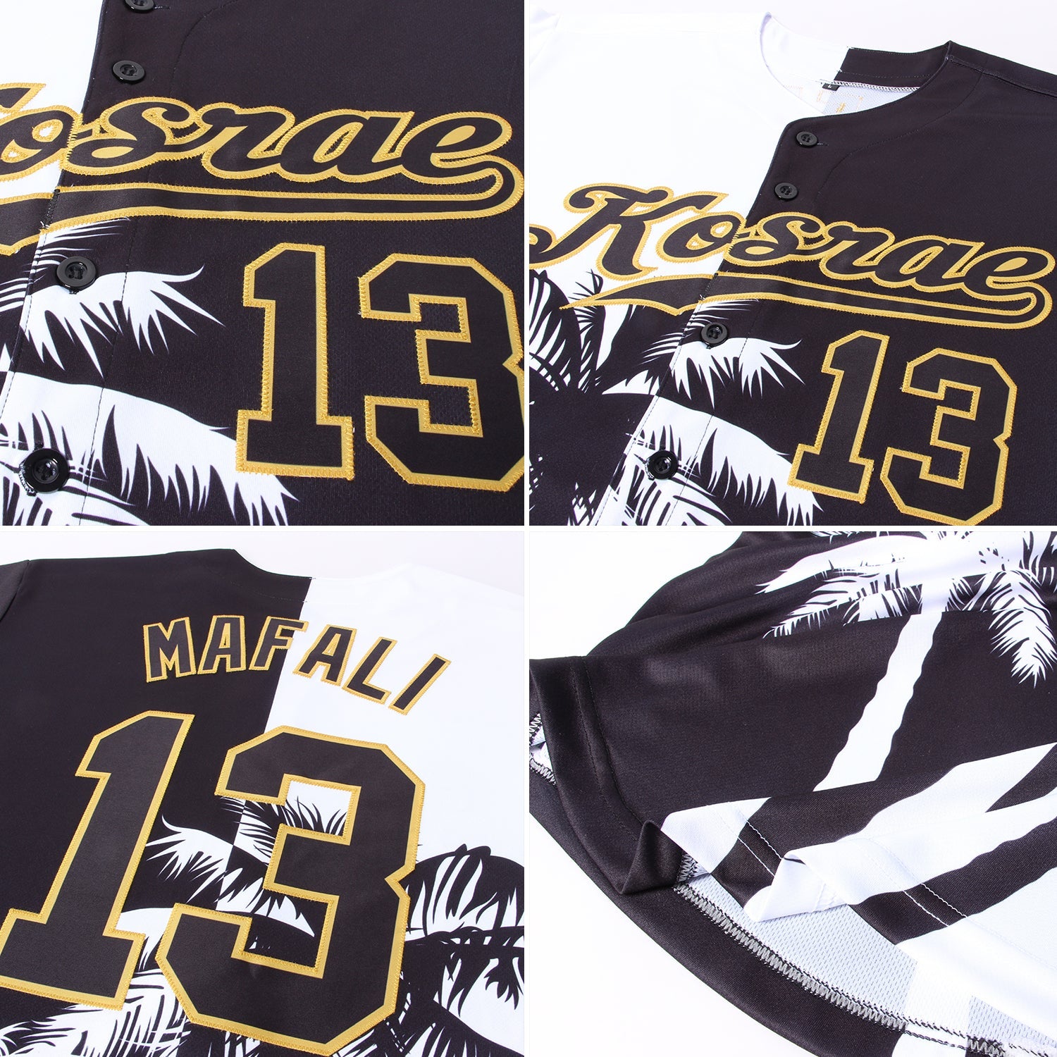 Custom 3D Pattern Design Hawaii Coconut Trees Authentic Baseball Jersey - Sky-Custom